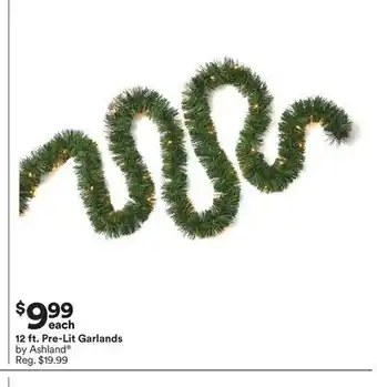 Michaels 12 ft. pre-lit garlands by ashland offer