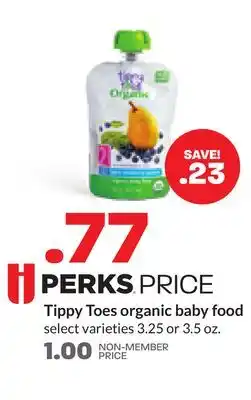 Hy-Vee Tippy toes organic baby food offer