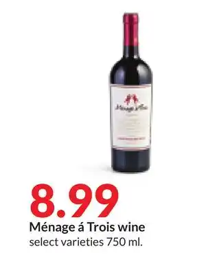 Hy-Vee Ménage á trois wine offer