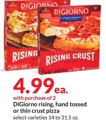 Hy-Vee Digiorno rising, hand tossed or thin crust pizza offer