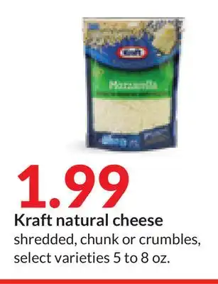 Hy-Vee Kraft natural cheese offer