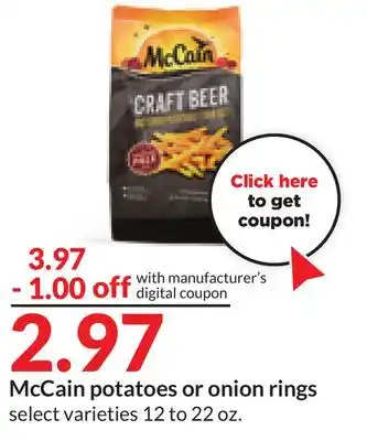 Hy-Vee Mccain potatoes or onion rings offer