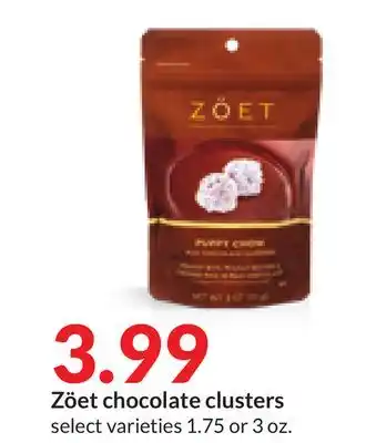 Hy-Vee Zöet chocolate clusters offer