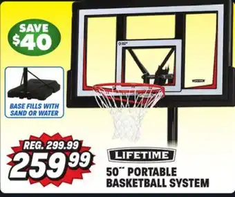 Big 5 Lifetime 50 portable basketball hoop offer