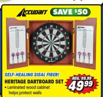 Big 5 Accudart heritage dartboard and cabinet set offer