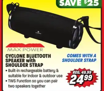 Big 5 Max power cyclone bluetooth speaker with shoulder strap offer
