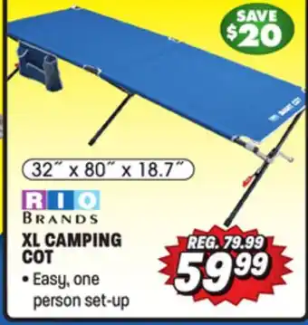 Big 5 Rio gear xl camping cot offer