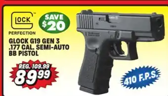 Big 5 Umarex glock g19 gen 3 .177 caliber semi-auto bb pistol offer