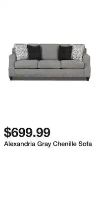 Big Lots Alexandria gray chenille sofa offer