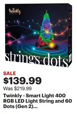 Best Buy Twinkly - smart light 400 rgb led light string and 60 dots (gen 2) - multi offer