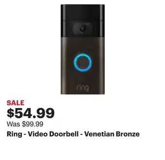 Best Buy Ring - video doorbell - venetian bronze offer