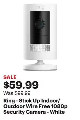 Best Buy Ring - stick up indoor/outdoor wire free 1080p security camera - white offer