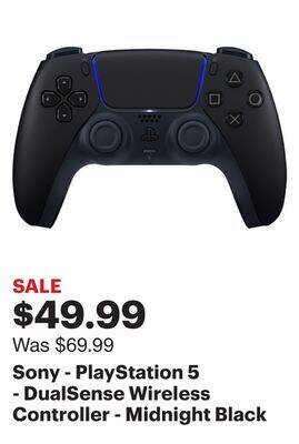 Best Buy Sony - playstation 5 - dualsense wireless controller - midnight black offer