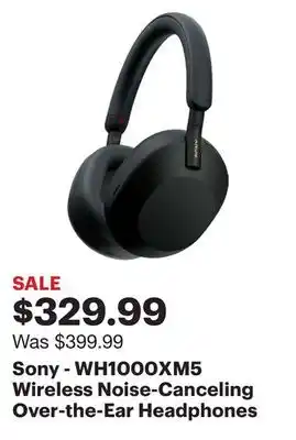 Best Buy Sony - wh1000xm5 wireless noise-canceling over-the-ear headphones - black offer