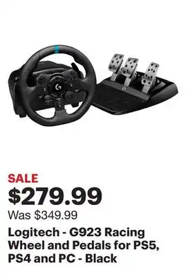 Best Buy Logitech - g923 racing wheel and pedals for ps5, ps4 and pc - black offer
