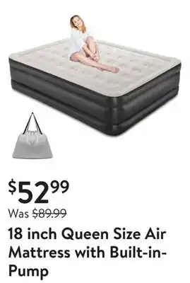 Walmart 18 inch queen size air mattress with built-in-pump offer