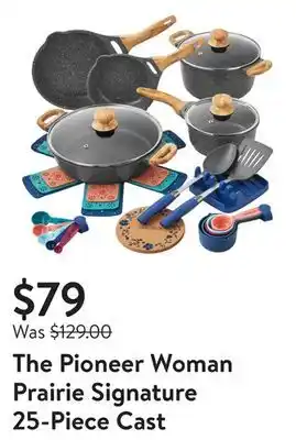 Walmart The pioneer woman prairie signature 25-piece cast aluminum cookware set offer