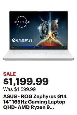 Best Buy Asus - rog zephyrus g14 14 165hz gaming laptop qhd- amd ryzen 9 with 16gb memory-nvidia geforce rtx 4060-512gb ssd - moonligh offer