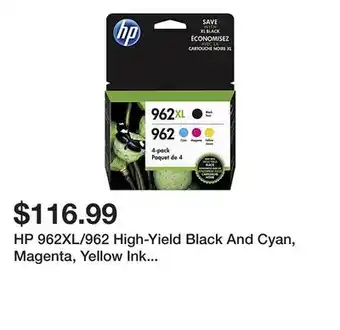 Office Depot Hp 962xl/962 high-yield black and cyan, magenta, yellow ink cartridges, pack of 4, 3jb34an offer