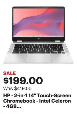 Best Buy Hp - 2-in-1 14 touch-screen chromebook - intel celeron - 4gb memory - 64gb emmc - natural silver offer