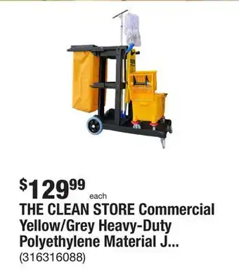 The Home Depot The clean store commercial yellow/grey heavy-duty polyethylene material janitorial cart offer