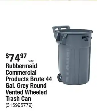 The Home Depot Rubbermaid commercial products brute 44 gal. grey round vented wheeled trash can offer