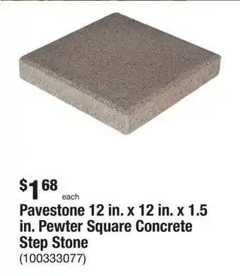 The Home Depot Pavestone 12 in. x 12 in. x 1.5 in. pewter square concrete step stone offer