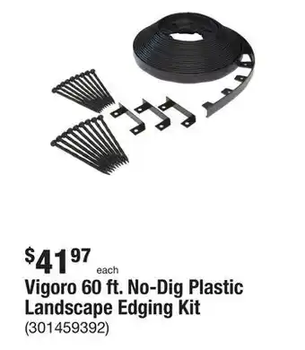 The Home Depot Vigoro 60 ft. no-dig plastic landscape edging kit offer
