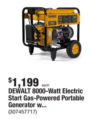 Dewalt 8000-watt electric start gas-powered portable generator with idle control, gfci outlets and co protect