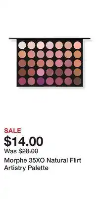 Ulta Beauty Morphe 35xo natural flirt artistry palette offer