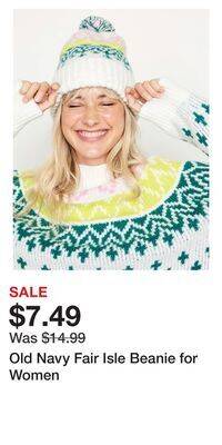 Old Navy Old navy fair isle beanie for women offer