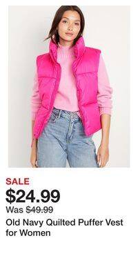 Old Navy Old navy quilted puffer vest for women offer