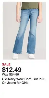 Old Navy Old navy wow boot-cut pull-on jeans for girls offer