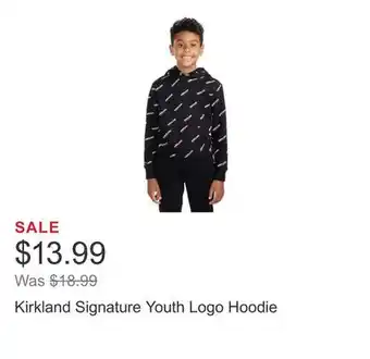 Costco Kirkland signature youth logo hoodie offer