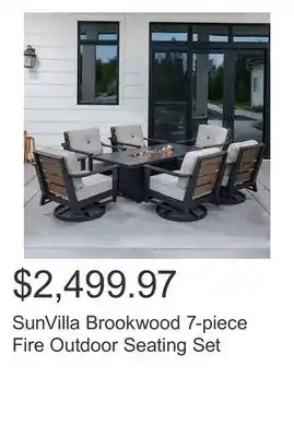 Costco Sunvilla brookwood 7-piece fire outdoor seating set offer