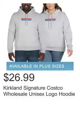 Costco Kirkland signature costco wholesale unisex logo hoodie offer