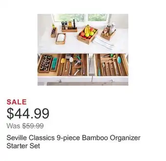 Costco Seville classics 9-piece bamboo organizer starter set offer