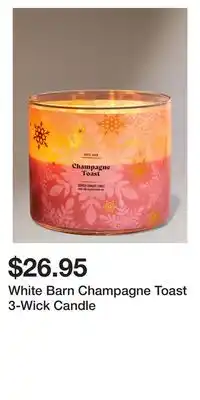 Bath & Body Works White barn champagne toast 3-wick candle offer