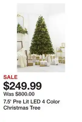 Belk 7.5' pre lit led 4 color christmas tree offer