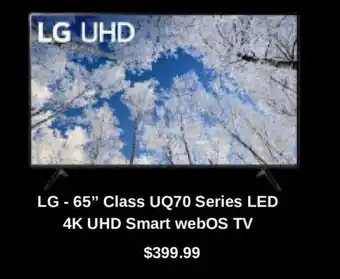 Best Buy LG - 65" Class UQ70 Series LED 4K UHD Smart webOS TV offer