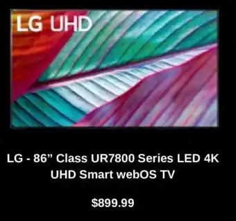 Best Buy LG-86" Class UR7800 Series LED 4K UHD Smart webOS TV offer