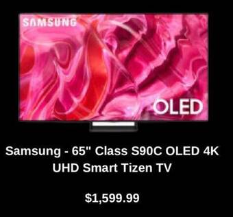 Best Buy Samsung - 65" Class S90C OLED 4K UHD Smart Tizen TV offer