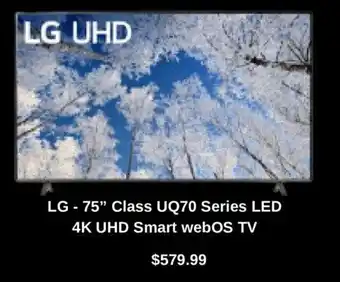 Best Buy LG - 75" Class UQ70 Series LED 4K UHD Smart webOS TV offer