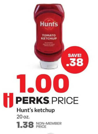 Hy-Vee Hunt's ketchup 20 oz offer