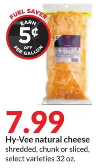 Hy-Vee Hy-Vee natural cheese offer
