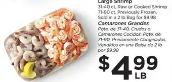 Food 4 Less Large shrimp offer