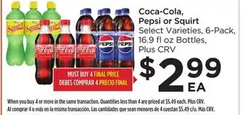 Food 4 Less Coca-cola, pepsi or squirt offer