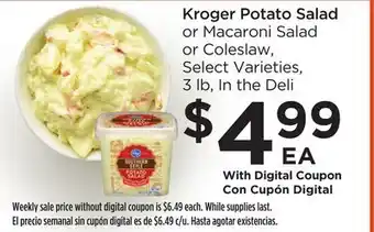 Food 4 Less Kroger potato salad offer