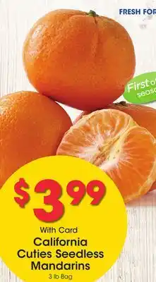 Ralphs California cuties seedless mandarins offer