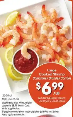 Ralphs Large cooked shrimp offer